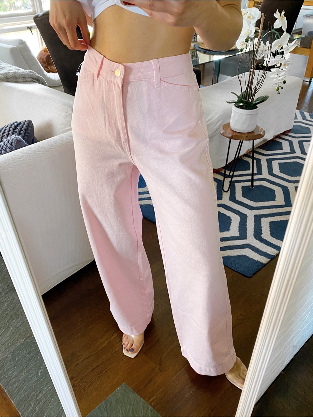 ZARA Light Pink High Rise Wide Leg Denim Jeans! 🌸 - Picture 3 of 17